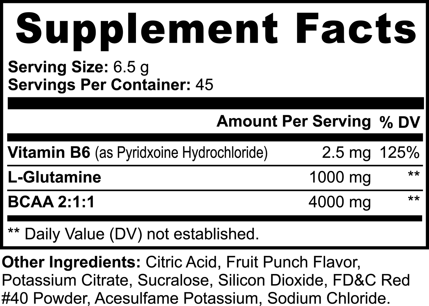 Balanced-Chain Amino Acids BCAA Shock Powder - Fruit Punch